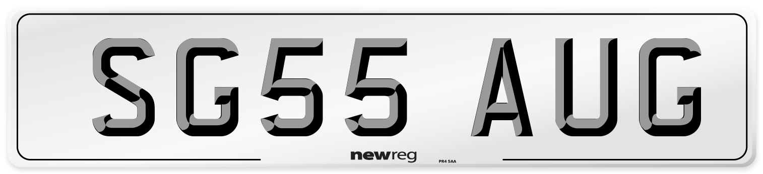 SG55 AUG Number Plate from New Reg